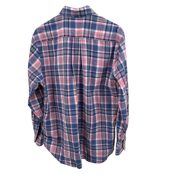 Vineyard Vines Slim Fit Murray Shirt Mens L Pink Blue Plaid Button Down - Picture 4 of 6